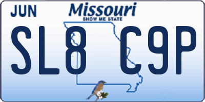 MO license plate SL8C9P