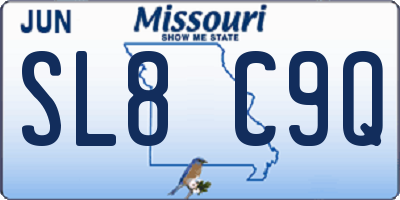 MO license plate SL8C9Q