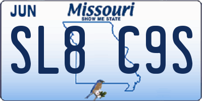 MO license plate SL8C9S