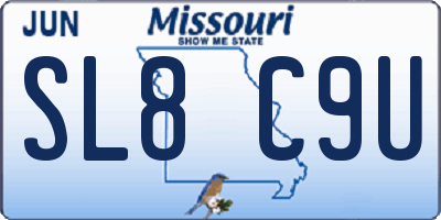 MO license plate SL8C9U