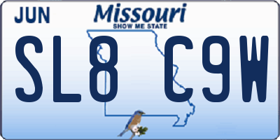 MO license plate SL8C9W