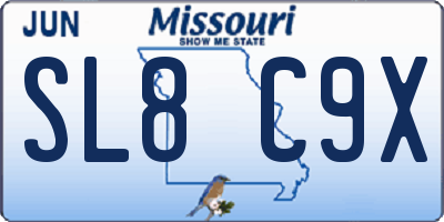 MO license plate SL8C9X
