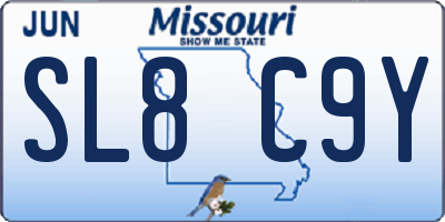 MO license plate SL8C9Y