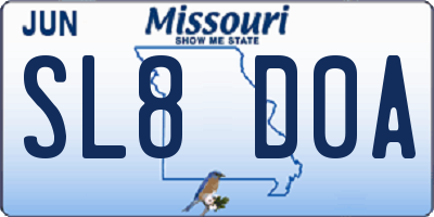 MO license plate SL8D0A