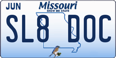 MO license plate SL8D0C