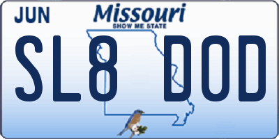 MO license plate SL8D0D