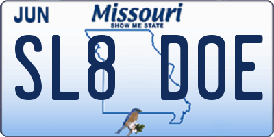 MO license plate SL8D0E