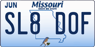 MO license plate SL8D0F
