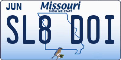MO license plate SL8D0I