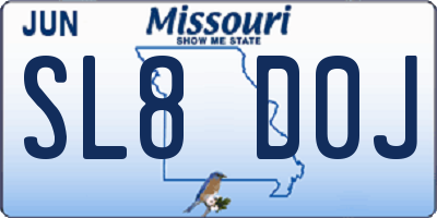 MO license plate SL8D0J