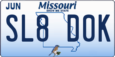 MO license plate SL8D0K