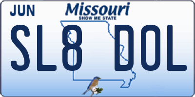 MO license plate SL8D0L