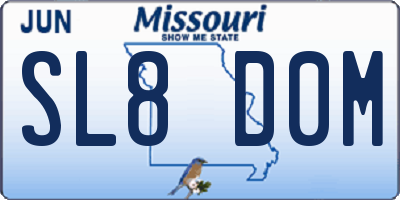 MO license plate SL8D0M