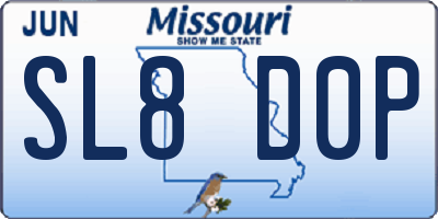 MO license plate SL8D0P