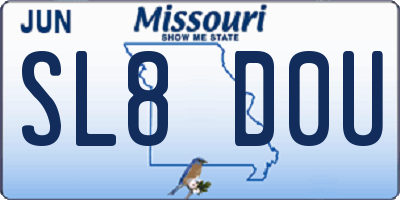 MO license plate SL8D0U