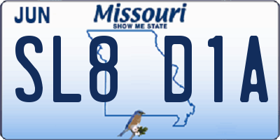 MO license plate SL8D1A