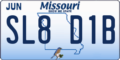 MO license plate SL8D1B