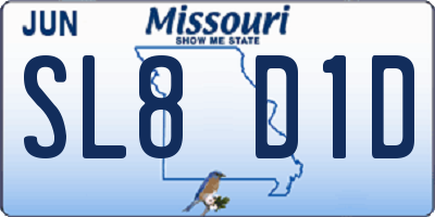 MO license plate SL8D1D
