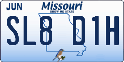 MO license plate SL8D1H