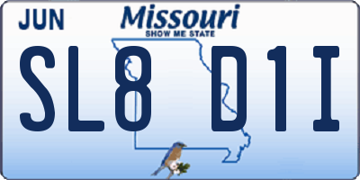 MO license plate SL8D1I