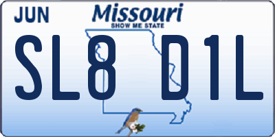 MO license plate SL8D1L