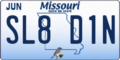MO license plate SL8D1N