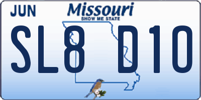 MO license plate SL8D1O