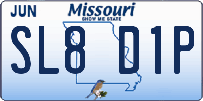 MO license plate SL8D1P