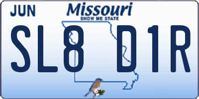 MO license plate SL8D1R