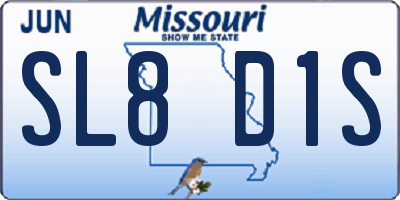 MO license plate SL8D1S