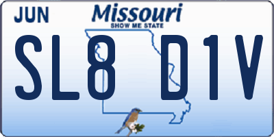 MO license plate SL8D1V