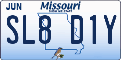 MO license plate SL8D1Y