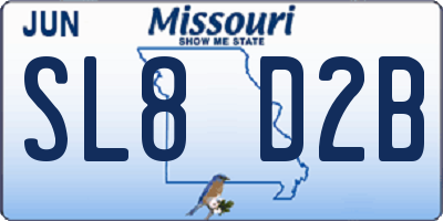 MO license plate SL8D2B