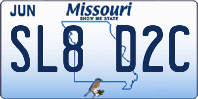MO license plate SL8D2C