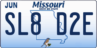 MO license plate SL8D2E
