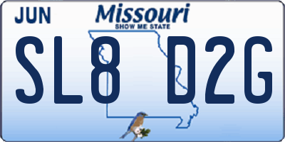 MO license plate SL8D2G