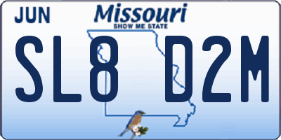 MO license plate SL8D2M