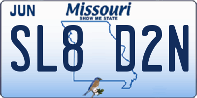 MO license plate SL8D2N