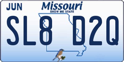 MO license plate SL8D2Q