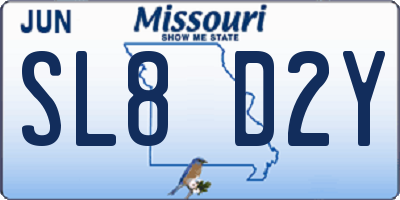 MO license plate SL8D2Y