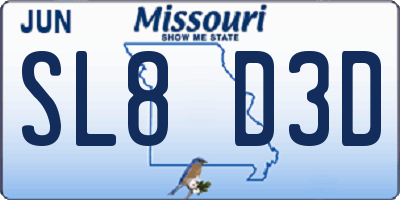 MO license plate SL8D3D