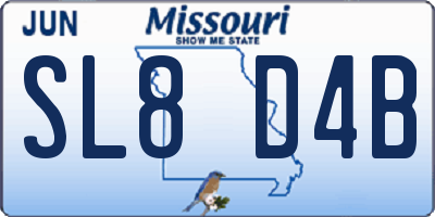 MO license plate SL8D4B