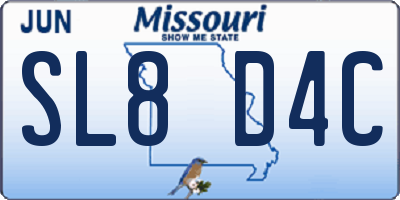MO license plate SL8D4C
