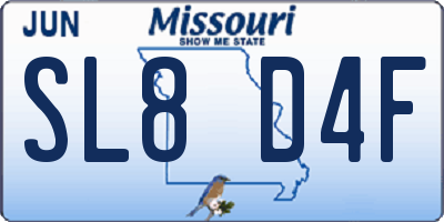 MO license plate SL8D4F
