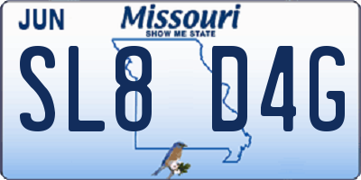 MO license plate SL8D4G