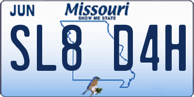 MO license plate SL8D4H