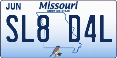 MO license plate SL8D4L