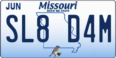 MO license plate SL8D4M