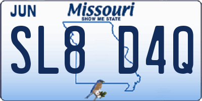 MO license plate SL8D4Q