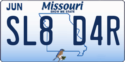MO license plate SL8D4R
